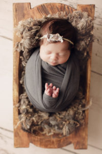 baby girl in Colorado newborn studio