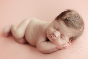 baby girl in Arvada newborn studio