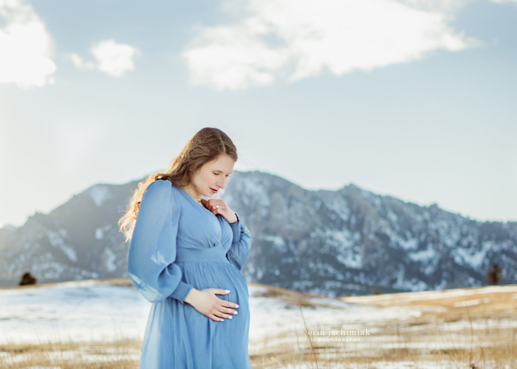 Epic Rocky Mountain Maternity Photography, Winter Pregnancy photography